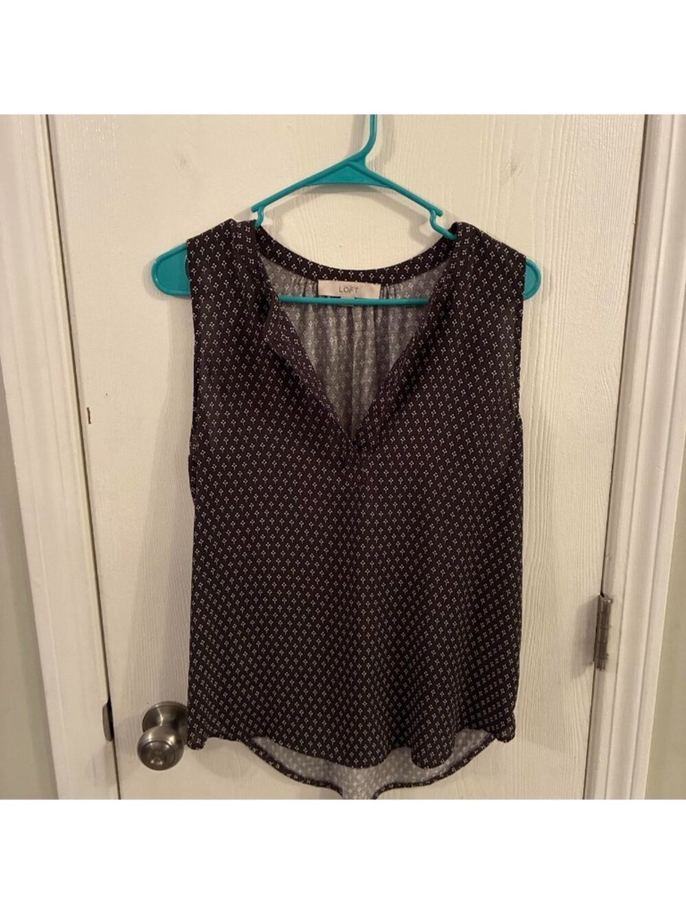 LOFT black and white patterned blouse